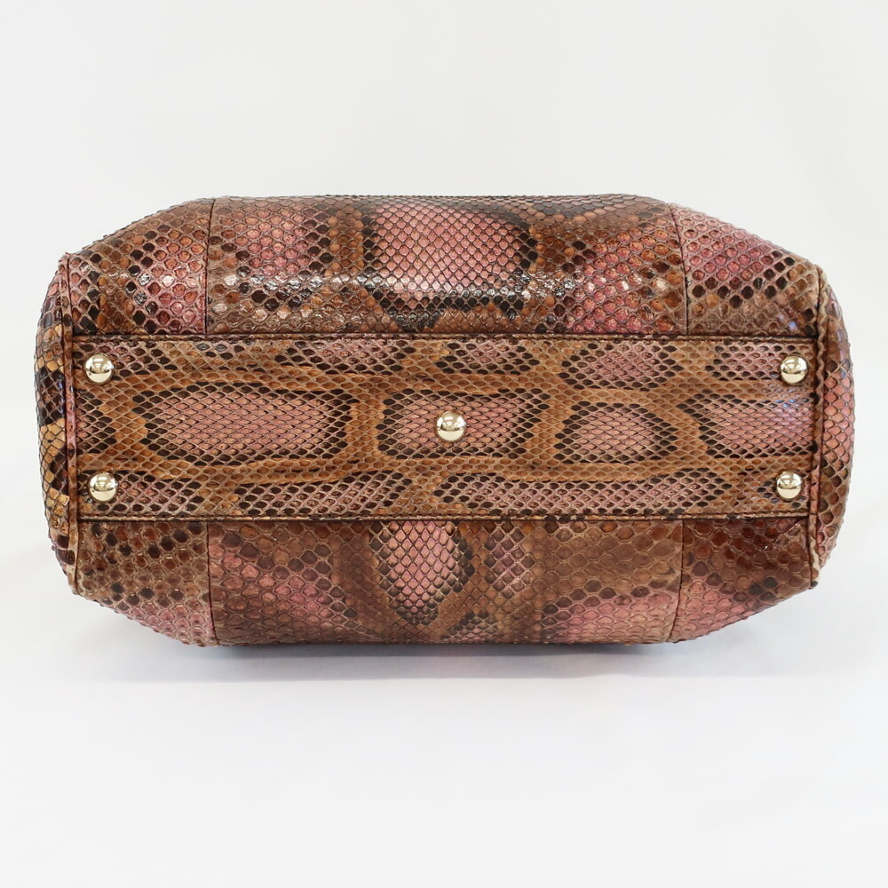 Gucci Bamboo Python Handbag Shoulder Strap Brown … - image 4